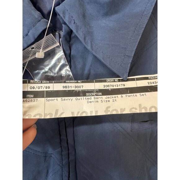 Sport Savvy Quilted Barn Jacket Pants‎ Set 2X Blue Comfy Outerwear - Picture 3 of 7